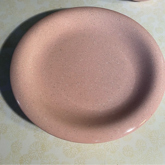 Vintage 14 piece Pink Speckled Granite Japan Stonware plate set Barbiecore - Picture 3 of 14